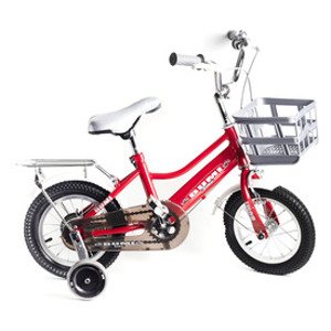BMX 12" kerékpár pótkerékkel, kosárral piros