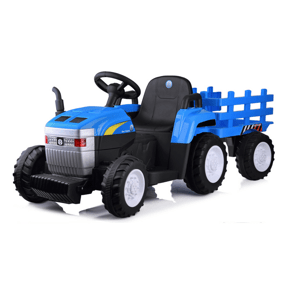 Gyermek elektromos traktor pótkocsival New Holland kék