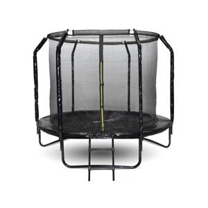 Trambulin biztonsági hálóval és létrával 244 cm fekete