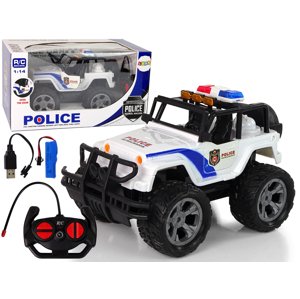 Távirányítós rendőrautó R/C Jeep 1:14