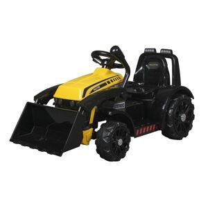 Gyermek elektromos traktor ekével, sárga