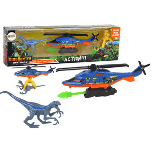 Dinopark készlet helikopter dinoszauruszkék színben