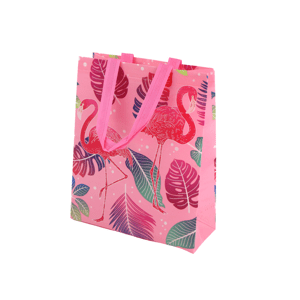 Flamingo ajándéktáska 30,5 cm x 24,5 cm x 10 cm rózsaszín